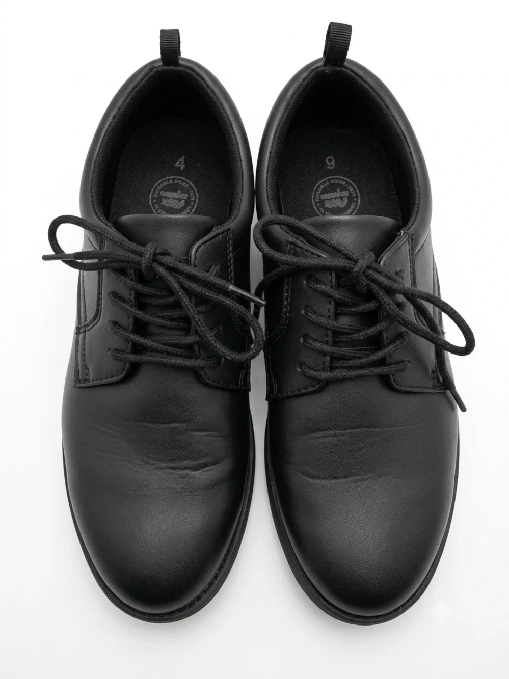 Wonder Nation Boys Black Dress Shoes Oxford Uniform Size 4 YOUTH